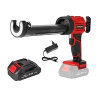 Pistolet Silicone Electrique pour Makita 18V, Pistolet à cartouche sans fil pour cartouches de 300 ml, 4 vitesses réglables,Pistolet Cartouche Electrique pour Sceller,Étanchéifier (Red-1 battery)