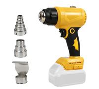 Pistolet thermique sans fil compatible avec DeWalt 18 V/20 V (sans batterie | 2 réglages de température avec 3 buses, max 550 °C, pistolet à air chaud sans fil pour souder, plier les tuyaux