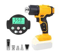Pistolet thermique sans fil pour batterie Dewalt 20 V, pistolet à air chaud 50 ℃ à 550 ℃ avec affichage numérique, chauffage rapide, température et débit d'air réglables avec 5 buses