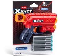 Pistolet Xshot Excel Micro 2.0 - 8 flechettes Rouge G