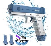 Pistolets à eau électriques pour Adultes et Enfants - Pistolet à Eau Automatique Puissant - Portée Jusqu' à 32 Pieds - 434 CC + 58 CC - Grande Capacité - Jouet de Fête d'été de Plage-Bleu||Standard