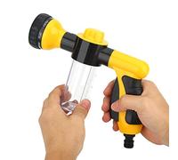 Pistolets à Mousse, Pistolet De Pulvérisation De Tuyau D’arrosage Avec 8 Modes Réglables, Buse De Pulvérisation D’eau En Mousse De Tuyau D’arrosage De 6M Pour Le Lavage De Voiture (Jaune)