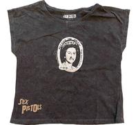Pistols - "God Save The Queen" Débardeur court pour femme RO4003 (L) (Noir)