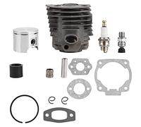 Piston Cylindre 46mm avec Kit de Joints pour Moteur 2 Temps - Ensemble de Montage pour Tronçonneuse, Moto, Chemises et Culasses Réparation