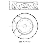 Piston de moteur phosphaté et revêtu de graphite 039 PI 00117 002 MAHLE