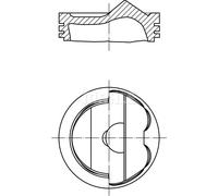 Mahle Original Piston de moteur 028 PI 00124 000 pour VW, revêtu de fer pour cylindres 1-3