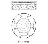 Mahle Original Piston de moteur 011 PI 00120 000 revêtu pour Opel Astra J GTC 1.6 2014-2018