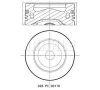 Piston de moteur revêtu 028 PI 00116 002 MAHLE pour VW SEAT SKODA AUDI