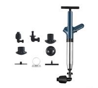 Piston de vidange robuste en acier inoxydable avec poignée pneumatique et support de rangement conçu pour un nettoyage facile des toilettes, baignoires, douches et canalisations de sol bloquées (bleu)