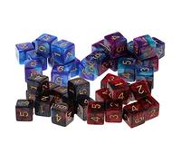 pistro 40x Dés à 6 Faces Double Couleur 16mm pour Jeux de Société et Enseignement Mathématiques