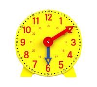 pistro Horloge d'apprentissage pour Enfants, 10 cm, Mouvement analogique réaliste, Support de Bureau, Outil pédagogique Lecture de l'heure- 24 Heures