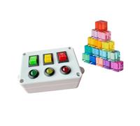 pistro Jouet de Construction et Tableau d'Activites DIY pour Enfants, 15 Blocs Acrylique + Busy Board