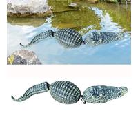 pistro Leurre de crocodile flottant pour piscine, statue d'alligator résistante aux intempéries, décoration de jardin et de terrasse, décoration de faux crocodile pour étang et piscine - 83 cm