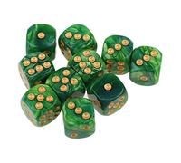 pistro Lot de 10 dés transparents en acrylique vert jaune 16 mm D6 pour jeux de rôle sur table RPG MTG