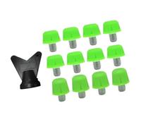 pistro Lot de 12 Crampons de Football Filetés M6-8mm et 11mm avec Clé - pour Terrains Secs, Synthétiques et Herbe- Vert