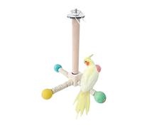 pistro Perchoir rotatif en bois à suspendre pour cage à oiseaux - Résistant à l'abrasion et aux morsures - Pour perroquets, perruches, aras, perruches et autres petits oiseaux (roue à épingle)