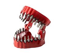 pistro Porte-embout compact pour prothèse dentaire - Modèle de dents magnétiques - Étui de rangement pour 28 embouts, cadeaux amusants et porte-embout de tournevis, ABS portable + construction en fer