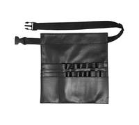 pistro Sac banane pour pinceaux de maquillage, grande capacité réglable en cuir PU, organiseur portable pour salon de beauté et outils de coiffure