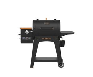 PIT BOSS Barbecue & Fumoir à Granulés de Bois Classic Onyx Edition | Fonction d'une flamme directe, Régulation précise de 82-260 °C, 1 sonde incluse, Trémie 8,5 kg, Surface de cuisson 4 769 cm²