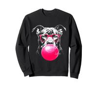 Pit Bull avec Lunettes et Bubble Gum Pittie Puppy Dog Pitbull Sweatshirt