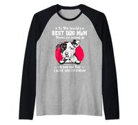 Pit Bull Best Dog Mom Dogs Lovers Funny Mothers Day Manche Raglan