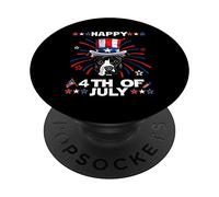 Pit Bull Dog Patriotic American 4th of July Dogs Lovers PopSockets PopGrip Adhésif