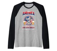 Pit Bull Dog This America We Love Dogs 4th of July Manche Raglan