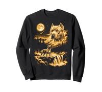Pit Bull Howling to The Moon American Pit Bull Terrier Sweatshirt