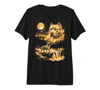 Pit Bull Howling to The Moon American Pit Bull Terrier T-Shirt Haut de Gamme