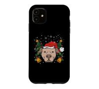 Pit Bull Père Noël lumières Sapin de Noël garçon Chien dogmes Coque pour iPhone 11