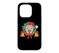 Pit Bull Père Noël lumières Sapin de Noël garçon Chien dogmes Coque pour iPhone 15 Pro