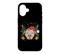 Pit Bull Père Noël lumières Sapin de Noël garçon Chien dogmes Coque pour iPhone 16