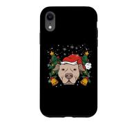 Pit Bull Père Noël lumières Sapin de Noël garçon Chien dogmes Coque pour iPhone XR