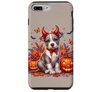 Pit Bull Puppy with Devil Horns Headband for Halloween Coque pour iPhone 7 Plus/8 Plus