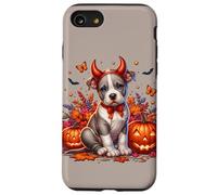 Pit Bull Puppy with Devil Horns Headband for Halloween Coque pour iPhone SE (2020) / 7/8
