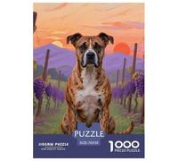 Pit Bull Terrier Puzzle De 1000 Pièces pour Adultes DIY Divertissement Puzzles Classiques Chien Mignon Puzzle Difficile Impossible pour Adultes pour Enfants À Partir De 14 Ans70x50cm/1000pcs