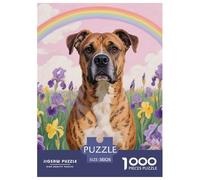 Pit Bull Terrier Puzzle De 1000 Pièces pour Adultes DIY Divertissement Puzzles Classiques Chien Mignon Illustration Colorée Enfants Dès 14 Ans38x26cm/1000pcs