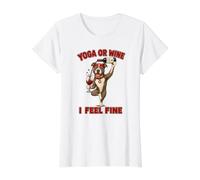 Pit Bull Yoga ou Wine I Feel Fine - DIGOR Funny T-Shirt Graphique avec Valeur