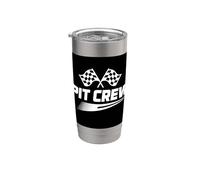 Pit Crew Racing Drapeau Auto Hommes Femmes Auto Gobelet isotherme en acier inoxydable double paroi