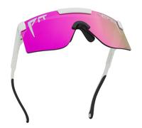 Pit Viper Lunettes de soleil I Juniors pour enfants de 3 à 8 ans Verres polarisés, monture indestructible, poignée antidérapante I Sac en microfibre, Miami Nights Cadre blanc, Kids