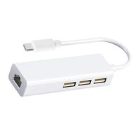 Pitadue Convertisseur Ethernet USB C/A avec adaptateur réseau RJ45 3 ports USB2.0 Expander Installation facile Usb C/A vers Ethernet et extension USB
