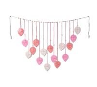 Pitadue Feuilles et pompons tissés à la main - Tentures murales - Décorations artisanales - Tapisseries pour décorations