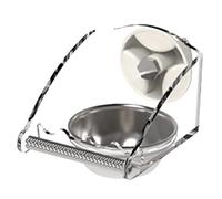 Pitadue Mangeoire à mâcher en acier inoxydable avec couvercle en acrylique à suspendre pour petits médias oiseaux antirouille