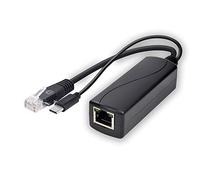 Pitadue Répartiteur PoE 5 V MicroUSB Power Over Ethernet 48 V vers 5 V PoE Splitter pour appareil photo MicroUSB Type C DC 5,5 x 2,1 DC3,5 x 1,35