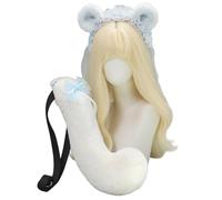 Pitadue Serre-tête oreilles d'animaux pour costume de souris - Fausse fourrure - Pour Halloween, cosplay, fête costumée