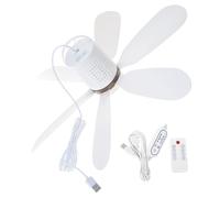 Pitadue Silents Ventilateur USB à suspendre avec télécommande 4 vitesses 13 dB pour lit, tente, garage, espaces de travail