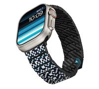 pitaka Bracelet de Montre Compatible avec Apple Watch 9/Ultra2/Ultra/8/7/6/SE/5/4/3/2/1 Fibres de Carbone et Aramide Léger et Ajustable avec Fermoir Magnétique 49mm-38mm Moderne Mosaïque