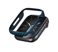 pitaka Coque de Protection pour Apple Watch 9/8/7 (45 mm) Étui Ultra Fin et léger offrant Une Protection complète Étui de Protection Durable en Fibre d'aramide [Air Case] Noir/Bleu