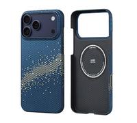pitaka Coque Magnétique pour iPhone 17 Pro en Fibre Aramide de Qualité avec PitaTap Bouton de l'appareil Photo Housse Compatible avec Magsafe Étui Mince et Léger [Ultra-Mince] Milky Way Galaxy
