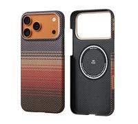 pitaka Coque Magnétique pour iPhone 17 Pro Max en Fibre Aramide de Qualité Aéronautique avec PitaTap Bouton de l'appareil Photo Housse Compatible avec Magsafe Étui Mince et Léger [Ultra-Mince] Sunset